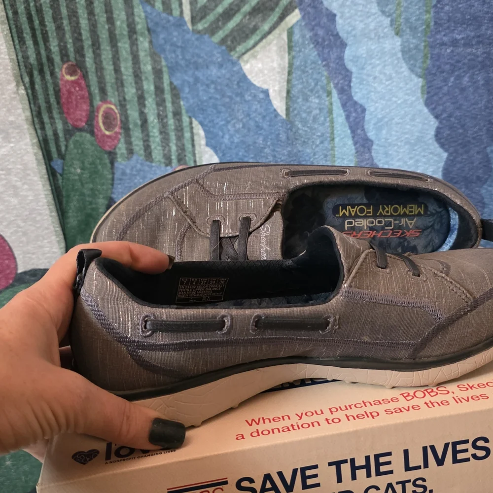 Skechers Gray Blue Women's Shoes - Picture 2 of 6